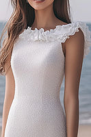 Load image into Gallery viewer, Sparkly Ivory Bodycon Ruffled Midi Sequins Engagement Dress