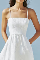 Load image into Gallery viewer, Simple Ivory A Line Spaghetti Straps Maxi Beach Engagement Dress