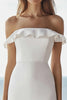 Load image into Gallery viewer, Ivory Satin Bodycon Midi Engagement Dress with Ruffles