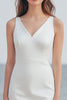 Load image into Gallery viewer, Ivory Satin Sheath Maxi Wedding Reception Dress with Slit