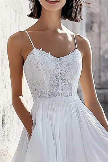 Tulle Ivory Corset Midi Rehearsal Dinner Dress with Lace