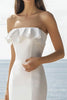 Load image into Gallery viewer, Ivory Satin Mermaid Long Wedding Reception Dress with Ruffles