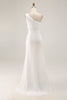 Load image into Gallery viewer, Ivory Chiffon One Shoulder Maxi Engagement Dress with Slit