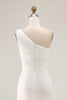 Load image into Gallery viewer, Ivory Chiffon One Shoulder Ruched Long Engagement Dress with Slit