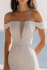 Load image into Gallery viewer, Sparkly Ivory Sequins Long Rehearsal Dinner Dress with Slit