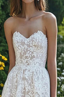 Load image into Gallery viewer, Lace Ivory Sweetheart Beach Maxi Engagement Dress