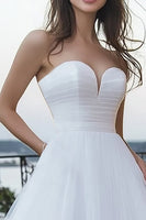 Load image into Gallery viewer, Ivory Tulle Sweetheart A Line Wedding Reception Dress