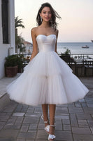 Load image into Gallery viewer, Ivory Tulle Tiered Short Bachelorette Dress