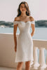 Load image into Gallery viewer, Sparkly Ivory Bodycon Sequina Short Bridal Shower Dress