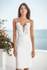Load image into Gallery viewer, Floral Ivory Satin Bodycon Midi Bridal Shower Dress