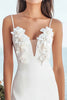 Load image into Gallery viewer, Floral Ivory Satin Bodycon Midi Bridal Shower Dress