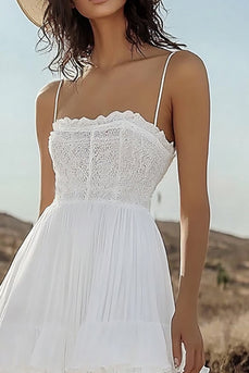Ivory Tiered Corset Boho Maxi Western Wedding Dress