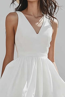 Ivory Boho A Line High-Low Western Wedding Dress