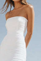 Load image into Gallery viewer, Ivory Strapless Sheath Boho Western Wedding Dress with Ruffles