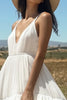Load image into Gallery viewer, Ivory A Line V-Neck Midi Boho Western Wedding Dress