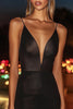 Load image into Gallery viewer, Simple Spaghetti Straps Black Bodycon Short Cocktail Dress