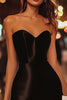 Load image into Gallery viewer, Black and White Sweetheart Short Bodycon Satin Cocktail Dress with Ruffles