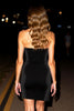 Load image into Gallery viewer, Black Short Halter Bodycon Satin Cocktail Dress with Bow
