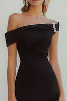 Load image into Gallery viewer, Black One Shoulder Short Bodycon Cocktail Dress