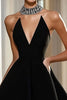Load image into Gallery viewer, Simple Black A Line Short Strapless Satin Cocktail Dress