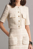 Load image into Gallery viewer, Ivory Tweed 2 Piece Pencil Blazer Short Homecoming Outfits
