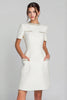 Load image into Gallery viewer, Ivory Tweed Round Neck Short Pencil Homecoming Outfits