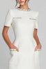 Load image into Gallery viewer, Ivory Tweed Round Neck Short Pencil Homecoming Outfits