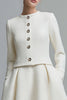 Load image into Gallery viewer, Ivory 2 Piece Tweed Midi Homecoming Outfits with Buttons