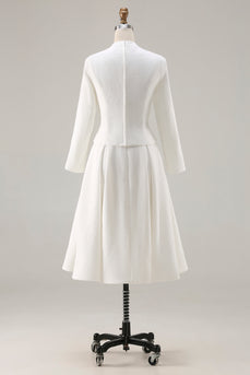 Ivory Tweed 2 Piece Single Breasted Midi Homecoming Outfits