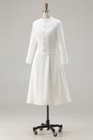 Load image into Gallery viewer, Ivory Tweed 2 Piece Single Breasted Midi Homecoming Outfits