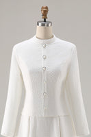 Load image into Gallery viewer, Ivory Tweed 2 Piece Single Breasted Midi Homecoming Outfits