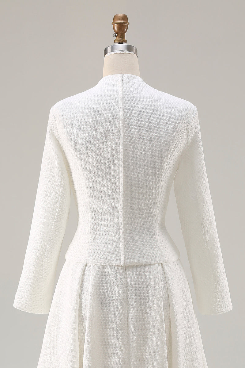 Load image into Gallery viewer, Ivory Tweed 2 Piece Single Breasted Midi Homecoming Outfits