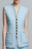 Load image into Gallery viewer, Sky Blue 2 Piece Tweed Short Homecoming Outfits with Ruffles