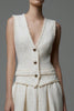 Load image into Gallery viewer, Ivory Tweed 2 Piece Short Homecoming Outfits with Buttons