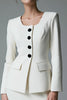 Load image into Gallery viewer, 2 Piece Ivory  Bodycon Satin Short Single Breasted Business Suits