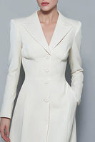 Load image into Gallery viewer, Ivory Satin A Line Notched Lapel Short Blazer Dress with Pockets