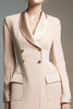 Load image into Gallery viewer, Champagne Shawl Lapel Double Breasted Long Sleeves Short Blazer Dress