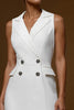 Load image into Gallery viewer, Ivory Notched Lapel Pencil Midi Blazer Dress with Ruffles