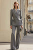 Load image into Gallery viewer, 2 Piece Grey Double Breasted Peak Lapel Business Suits with Sleeves