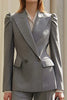 Load image into Gallery viewer, 2 Piece Grey Double Breasted Peak Lapel Business Suits with Sleeves