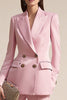 Load image into Gallery viewer, 2 Piece Pink Peak Lapel Satin Business Suits with Sleeves