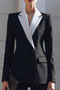 Load image into Gallery viewer, 2 Piece Black Double Breasted Notched Lapel Business Suits with Sleeves