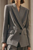 Load image into Gallery viewer, 2 Piece Grey Single Breasted Peak Lapel Business Suits with Sleeves