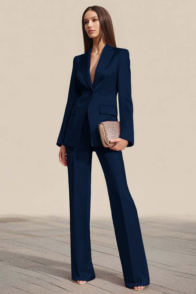 Load image into Gallery viewer, 2 Piece Dusty Rose Satin One Button Business Suits with Sleeves