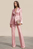 Load image into Gallery viewer, 2 Piece Dusty Rose Satin One Button Business Suits with Sleeves
