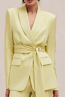 Daffodil 2 Piece Peak Lapel Business Suits with Sash
