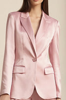 Load image into Gallery viewer, Pink 2 Piece Satin One Button Business Suits with Sleeves
