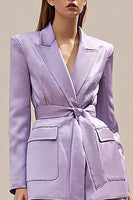 Load image into Gallery viewer, 2 Piece Lilac Long Sleeves Peak Lapel Business Suits with Sash