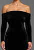 Load image into Gallery viewer, Black Sheath Velvet Off the Shoulder Long Holiday Party Dress