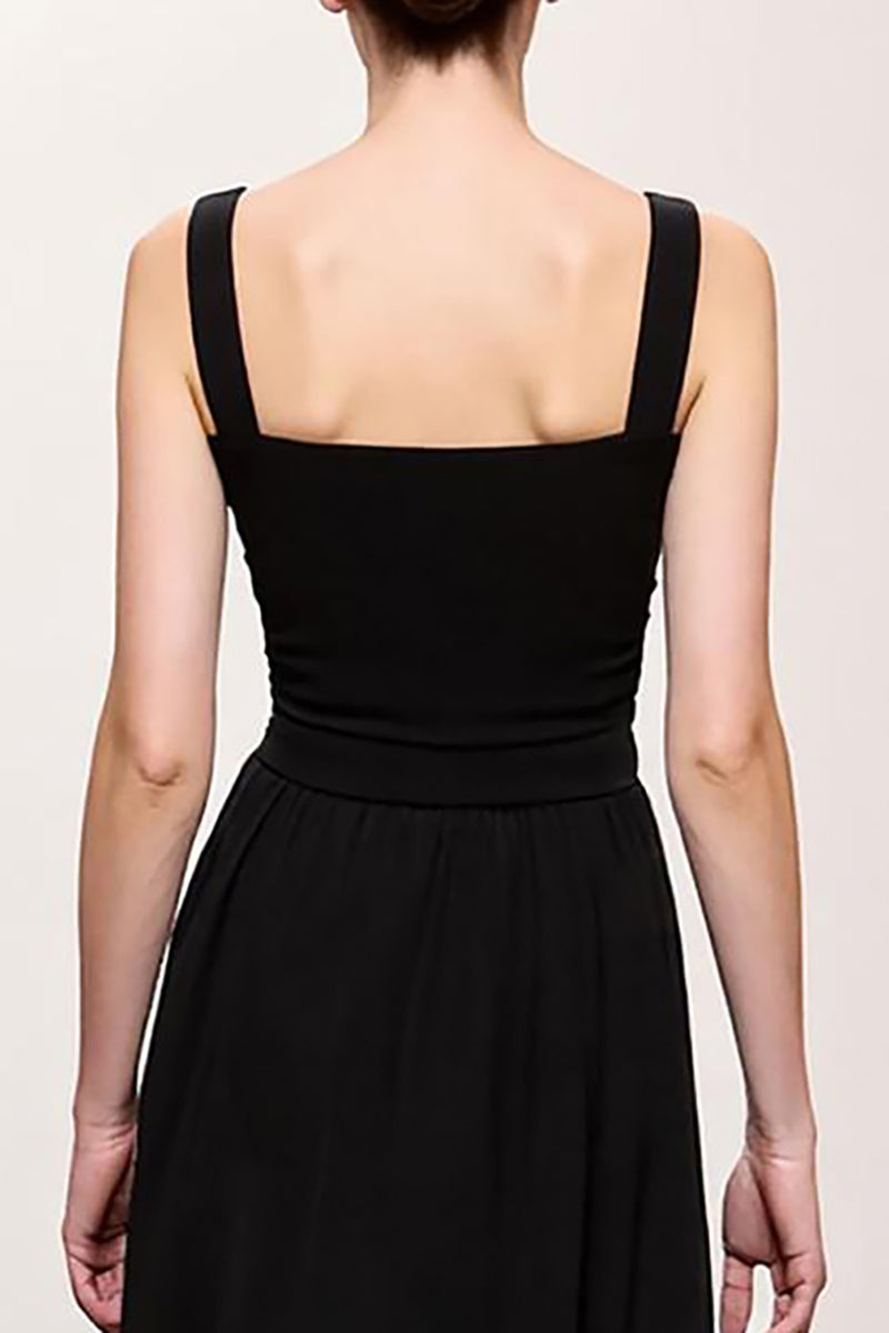 Load image into Gallery viewer, Simple Black A Line Ruched Long Evening Dress